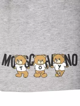 Moschino Kids шапочка с мотивом плюшевого мишки, серый