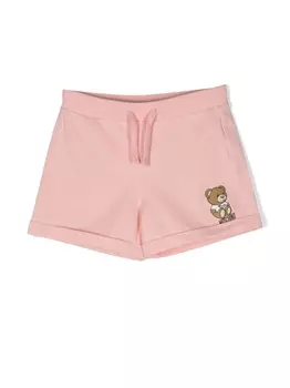Moschino Kids шорты с кулиской и принтом Teddy Bear, розовый