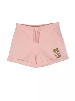 Moschino Kids шорты с кулиской и принтом Teddy Bear, розовый