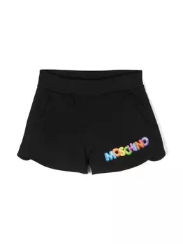 Moschino Kids шорты с логотипом, черный