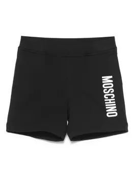 Moschino Kids шорты с логотипом, черный