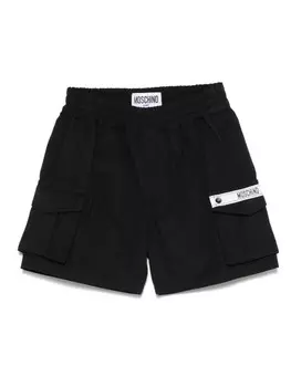 Moschino Kids шорты с логотипом, черный