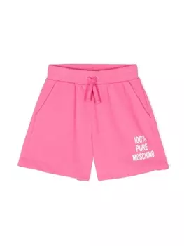 Moschino Kids шорты с логотипом, розовый