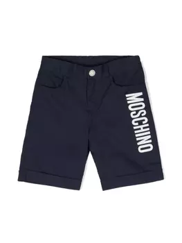 Moschino Kids шорты с логотипом, синий