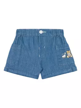 Moschino Kids шорты с логотипом, синий