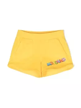 Moschino Kids шорты с логотипом, желтый