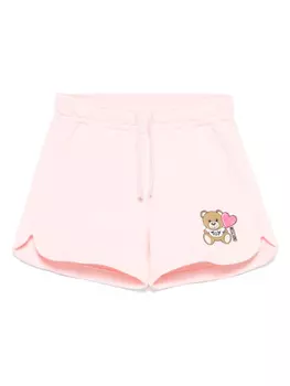 Moschino Kids шорты с нашивкой Teddy Bear, розовый