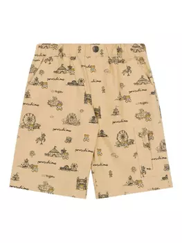 Moschino Kids шорты с принтом, нейтральный