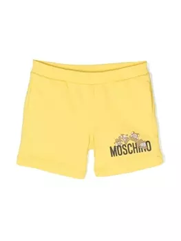 Moschino Kids шорты Teddy Bear с логотипом, желтый