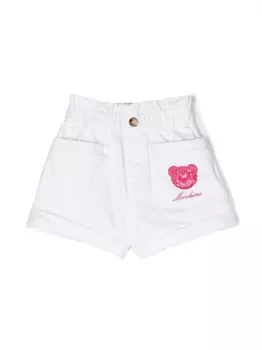 Moschino Kids шорты Teddy Bear со сборками, белый