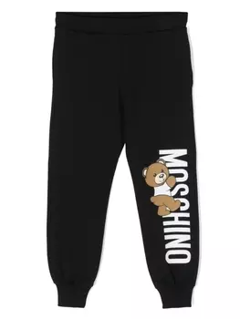 Moschino Kids спортивные брюки с декором Teddy Bear, черный