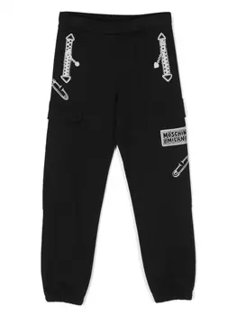 Moschino Kids спортивные брюки с логотипом, черный