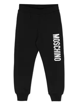 Moschino Kids спортивные брюки с логотипом, черный