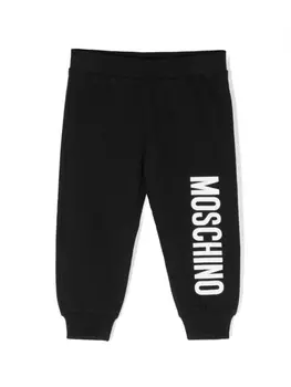 Moschino Kids спортивные брюки с логотипом, черный