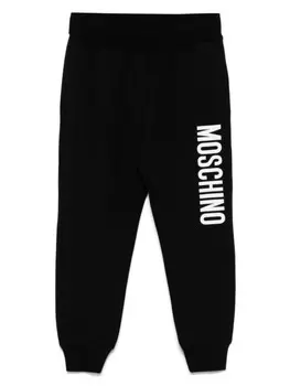 Moschino Kids спортивные брюки с логотипом, черный