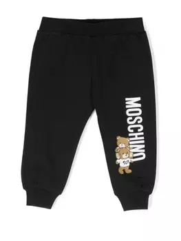 Moschino Kids спортивные брюки с логотипом, черный