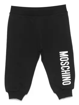 Moschino Kids спортивные брюки с логотипом, черный