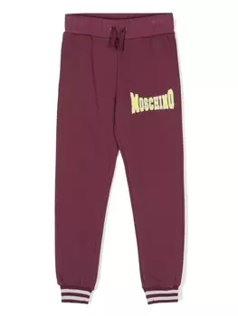 Moschino Kids спортивные брюки с логотипом, розовый