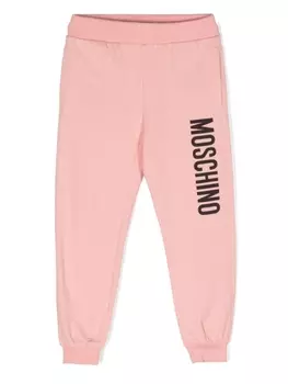 Moschino Kids спортивные брюки с логотипом, розовый