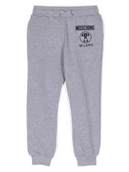 Moschino Kids спортивные брюки с логотипом, серый