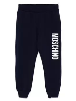 Moschino Kids спортивные брюки с логотипом, синий