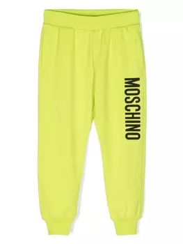 Moschino Kids спортивные брюки с логотипом, зеленый