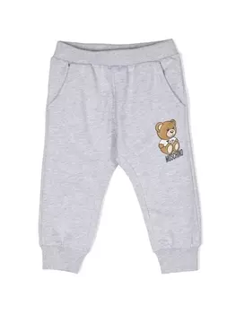 Moschino Kids спортивные брюки с принтом Teddy Bear, серый