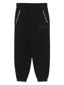 Moschino Kids спортивные брюки с заклепками, черный