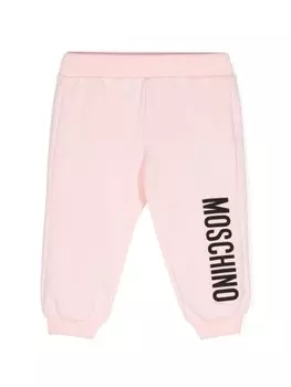 Moschino Kids спортивные брюки средней посадки, розовый