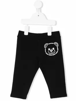 Moschino Kids спортивные брюки Teddy Bear, черный