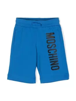 Moschino Kids спортивные шорты с логотипом, синий