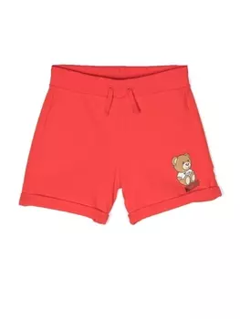 Moschino Kids спортивные шорты с принтом Teddy Bear, красный