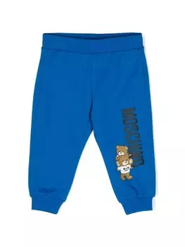 Moschino Kids спортивные штаны Teddy Bear, синий