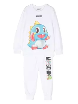 Moschino Kids спортивный костюм Puzzle Bobble, белый