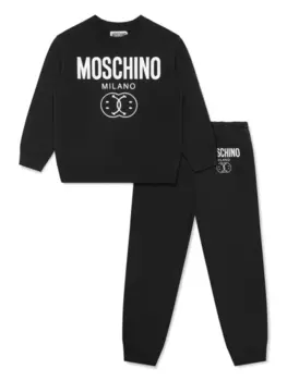 Moschino Kids спортивный костюм с логотипом, черный