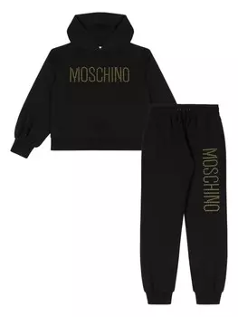 Moschino Kids спортивный костюм с логотипом, черный