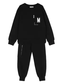 Moschino Kids спортивный костюм с логотипом, черный