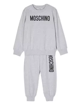 Moschino Kids спортивный костюм с логотипом, серый