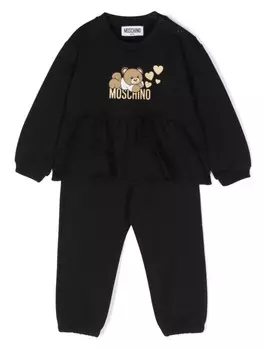 Moschino Kids спортивный костюм с логотипом Тедди, черный