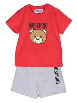 Moschino Kids спортивный костюм с принтом Teddy Bear, красный
