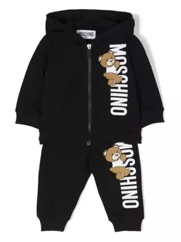 Moschino Kids спортивный костюм с принтом Teddy Bear, черный