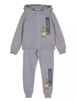 Moschino Kids спортивный костюм с принтом Teddy Bear, серый