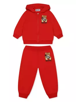 Moschino Kids спортивный костюм с принтом Teddy Bear, красный