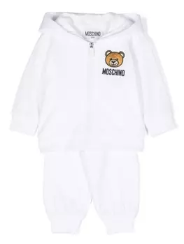 Moschino Kids спортивный костюм с вышивкой Teddy Bear, белый