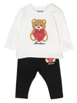 Moschino Kids спортивный костюм Teddy Bear, черный
