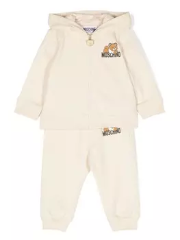 Moschino Kids спортивный костюм Teddy Bear, нейтральный цвет