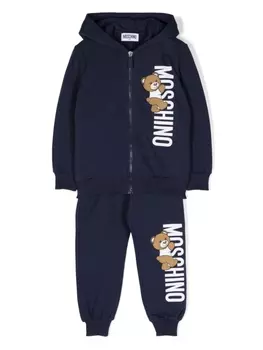 Moschino Kids спортивный костюм Teddy Bear с логотипом, синий