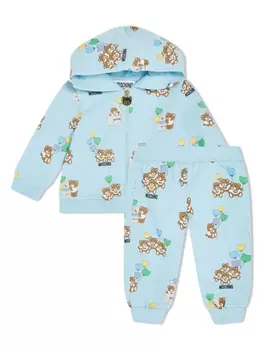 Moschino Kids спортивный костюм Teddy Bear, синий