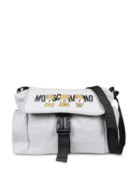 Moschino Kids сумка для пеленания с логотипом Teddy, серый