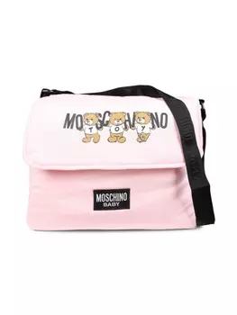 Moschino Kids сумка для пеленания Teddy Bear из хлопка, розовый